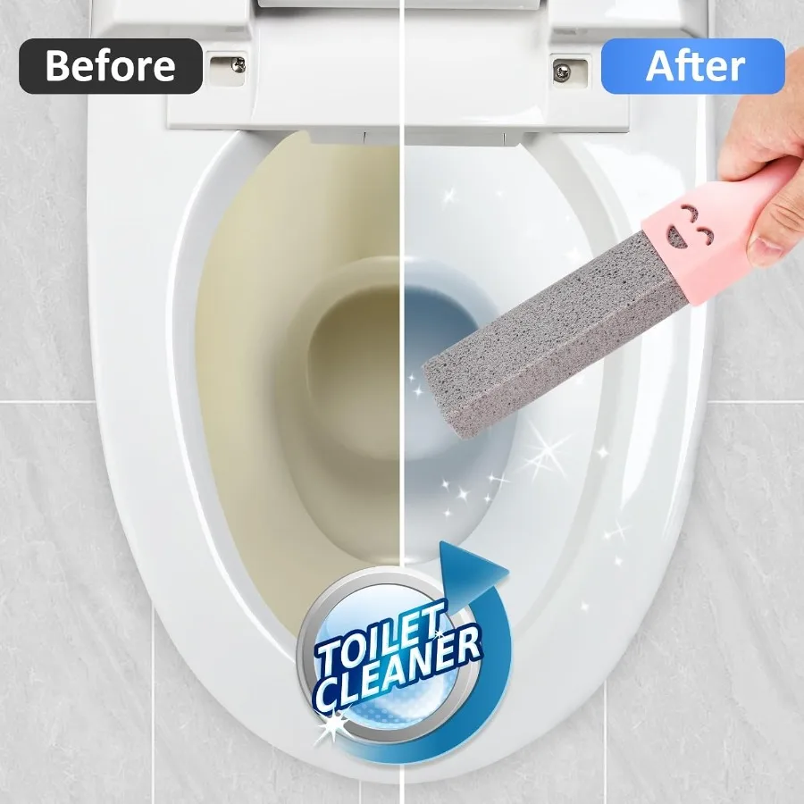 8 упаковок пемзажных чистящих палочек с 2 универсальными ручками. Очиститель серого пемза для чистки туалетов, ванных комнат, кухни.