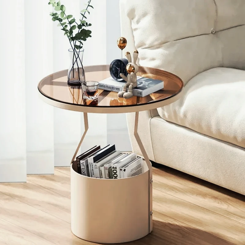 

Rock tea table home living room side table balcony small tea stand bedside cabinet iron cream wind table modern furniture