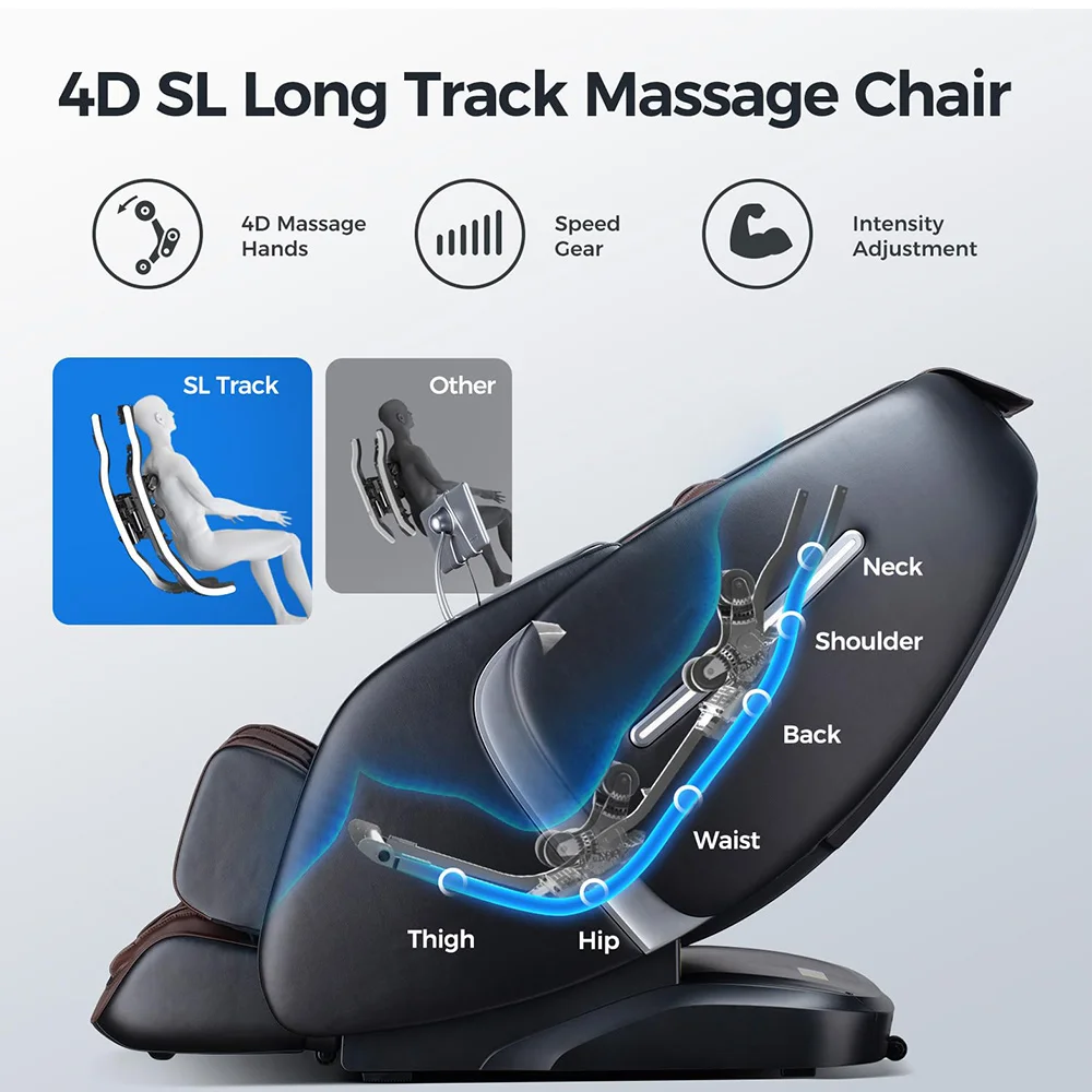 2 Year Warranty USA Local Delivery  4D Airbag Zero Gravity full body Massage Chair Home 3D Foot Roller Shiatsu Office Chair