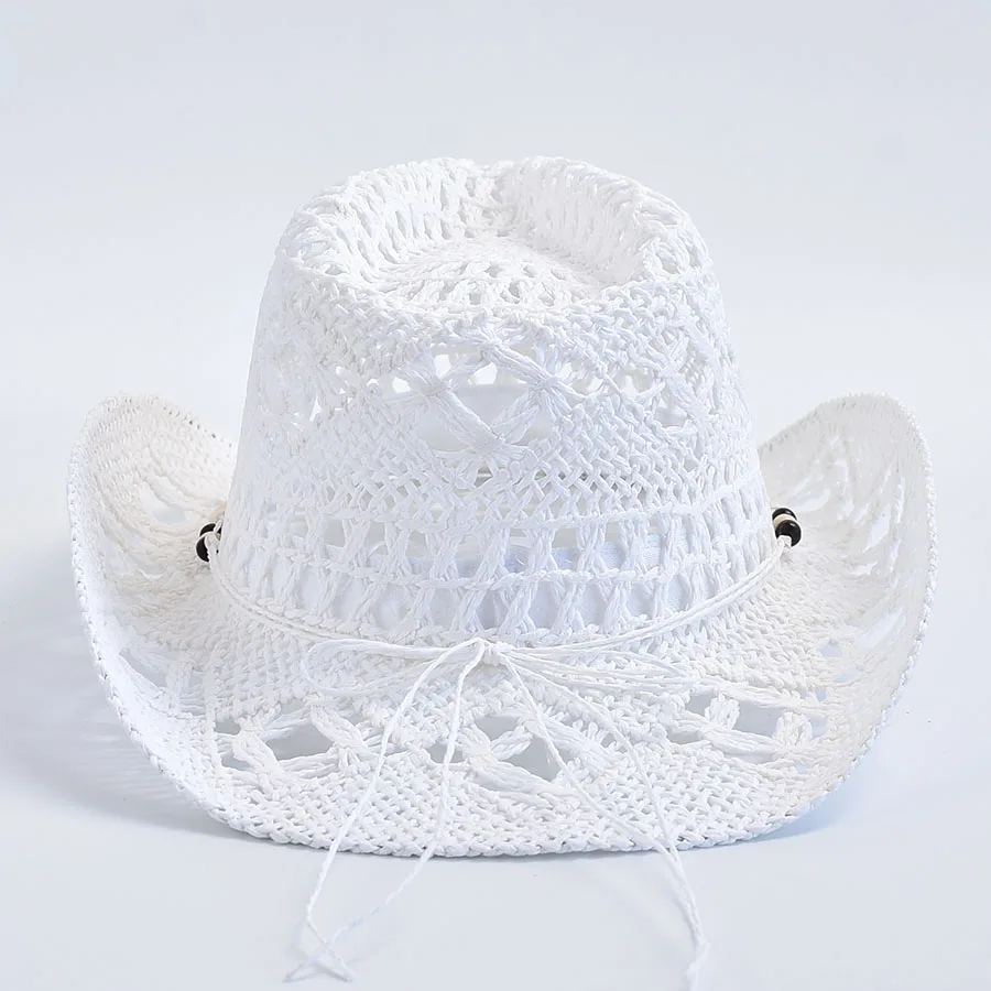 Natural Panama Straw Hats for Women Summer Hollow Beach Sun Hats Sombrero