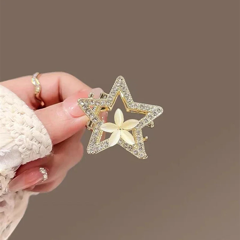 Exquisite hohle Strass Opal Stern Haarklammer High-End Damen Hinterkopf halbgebundener Haargriff koreanischer Stil Haarschmuck