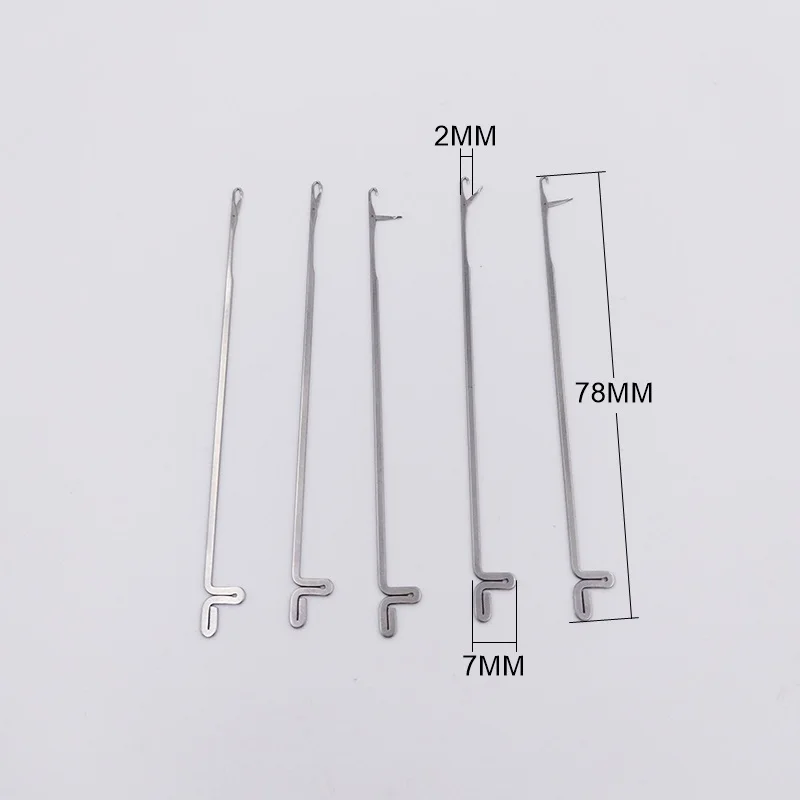 6PCS Crochet Threading Machine Beading Needle DIY Jewelry Making Bracelet Knitting Tool Carpet Wig Hook Tongue Needle Tool