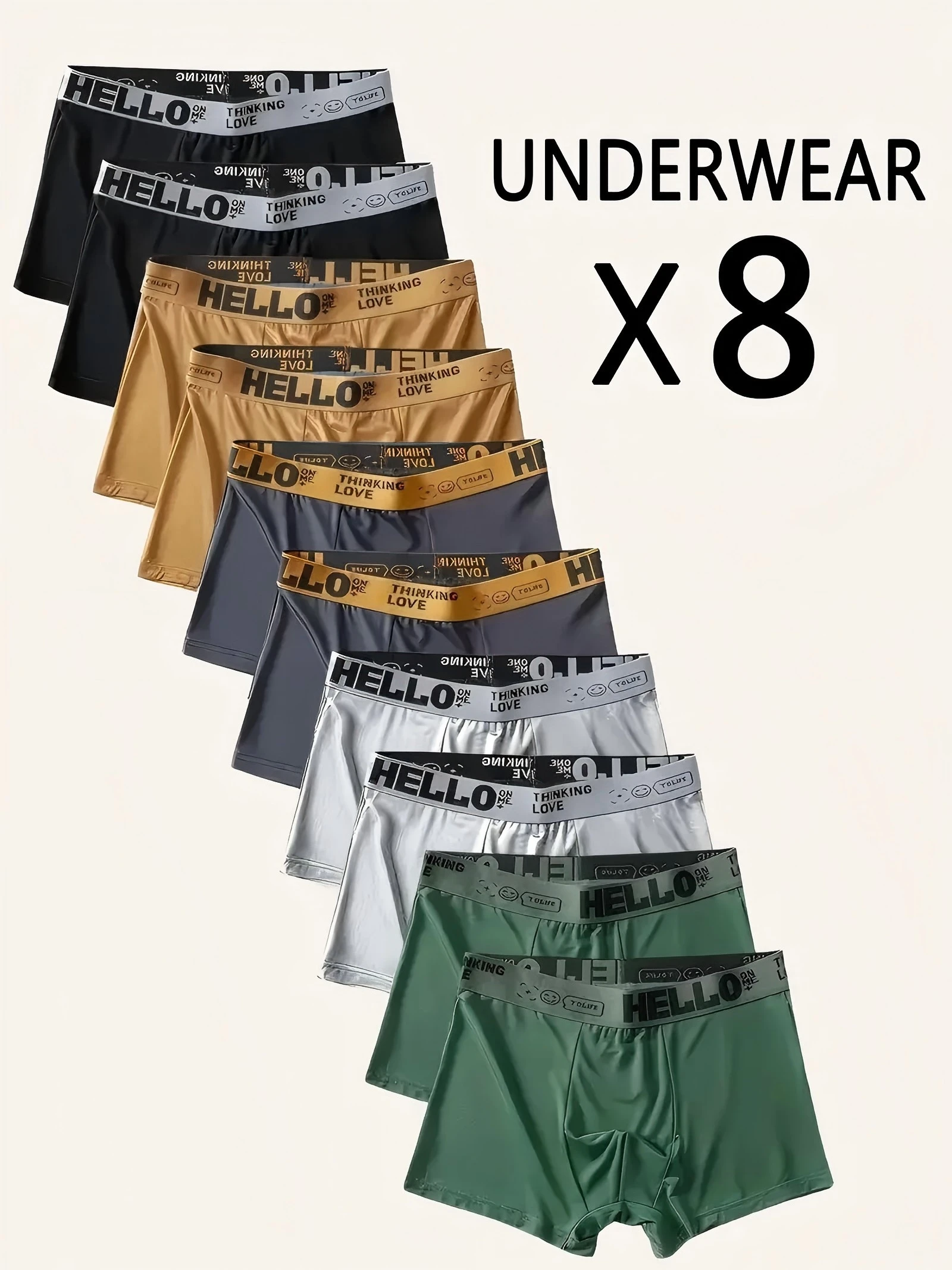 

8PCS Mens Underwear Men Underpants Male Pure Men Panties Shorts Breathable Boxer Shorts Comfortable soft Plus size