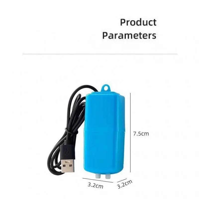 USB-Aquarium-Luftpumpen-Set, geräuscharme Sauerstoffpumpe mit Luftstein, tragbarer Sauerstoffspender für Fischbecken, Zubehör für Aquarien und Haustiere. – Detail 8