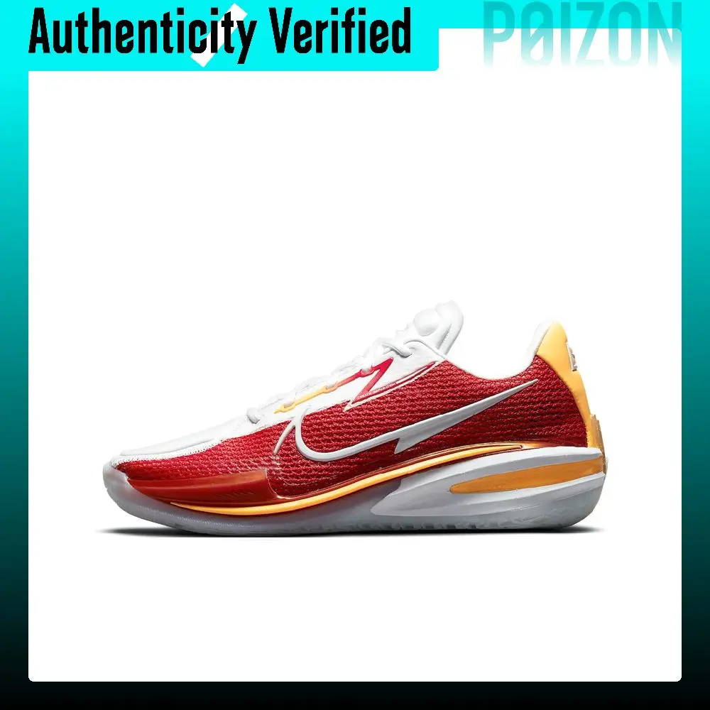 Nike Air Zoom G.T. Cut 1 Basketball Shoes Unisex Low-top White/Red/Yellow/Silver CZ0176-100