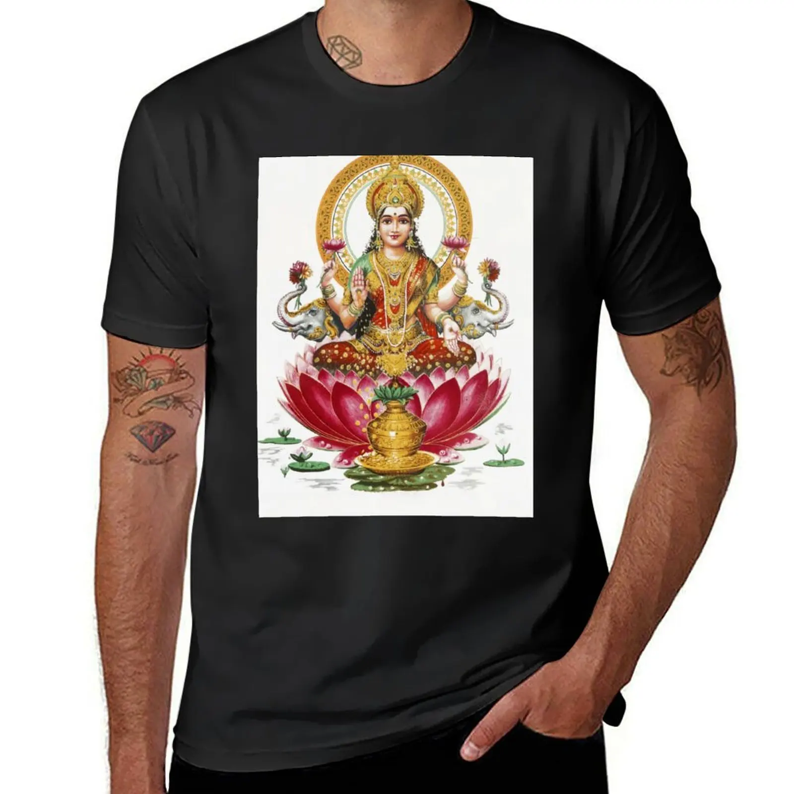 Hindu Goddess Lakshmi Hinduism Buddhism Meditation Religion T-Shirt new edition anime T-shirt men