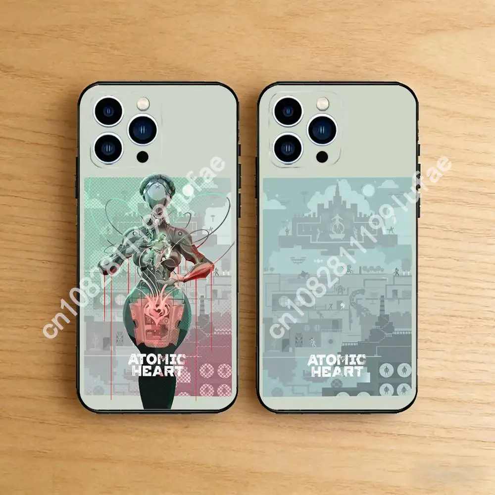 

A-Atomic Heart Soviet Futurism Phone Case for iPhone 17 16 Pro Plus Air 15 14 Max Mini 12 11 Soft Shockproof Cover
