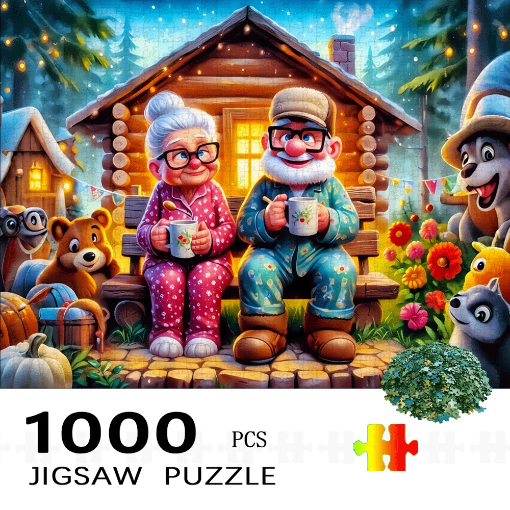 

Пазл для взрослых «Уютная семья пожилых людей с животными у кабины» – Игровой набор для развития интеллекта, декоративный элемент для дома и отдыха