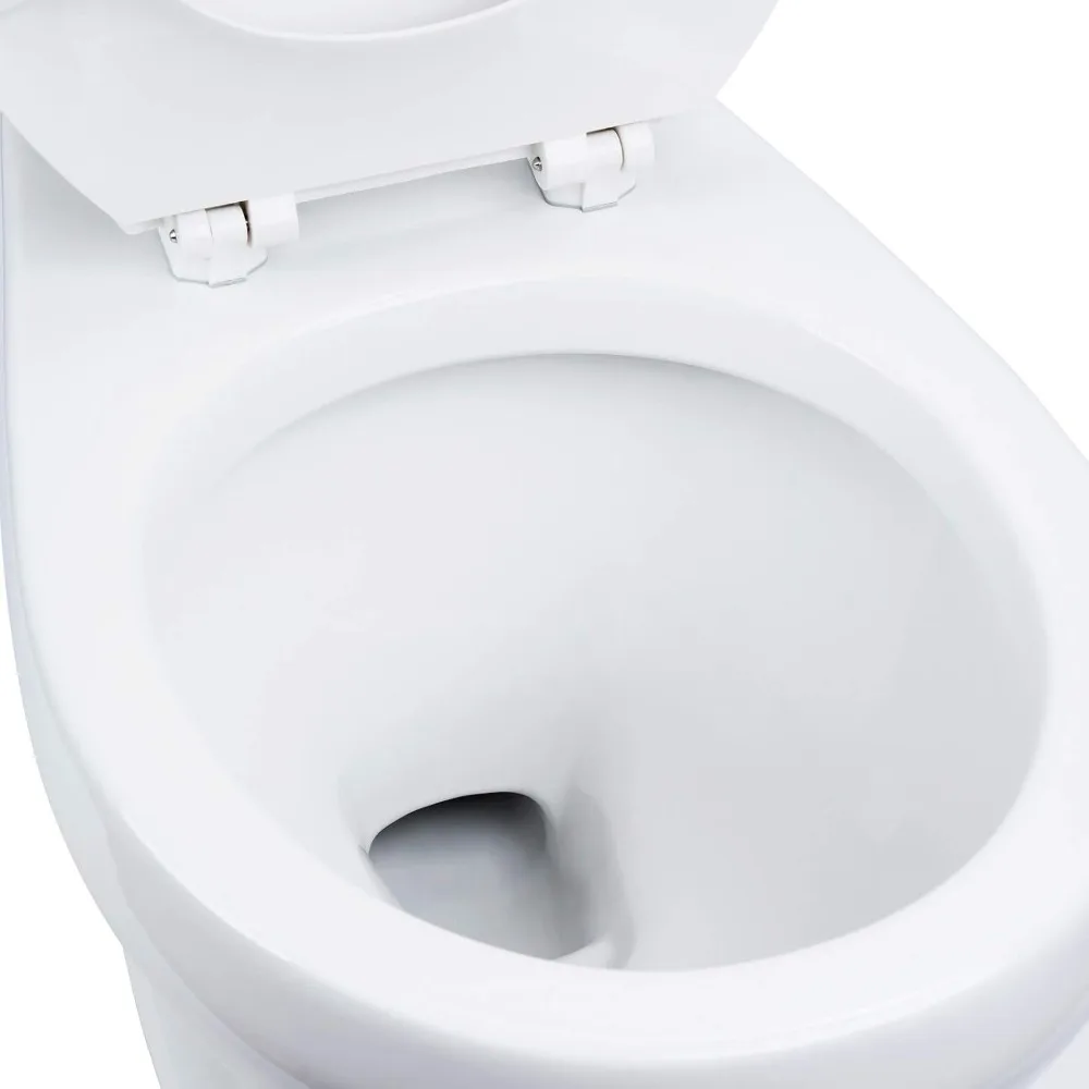 Two-Piece High Efficiency Toilet with Round-Front Chair Height Bowl - Includes Toilet Seat and Wax Ring Kit,  squat potty