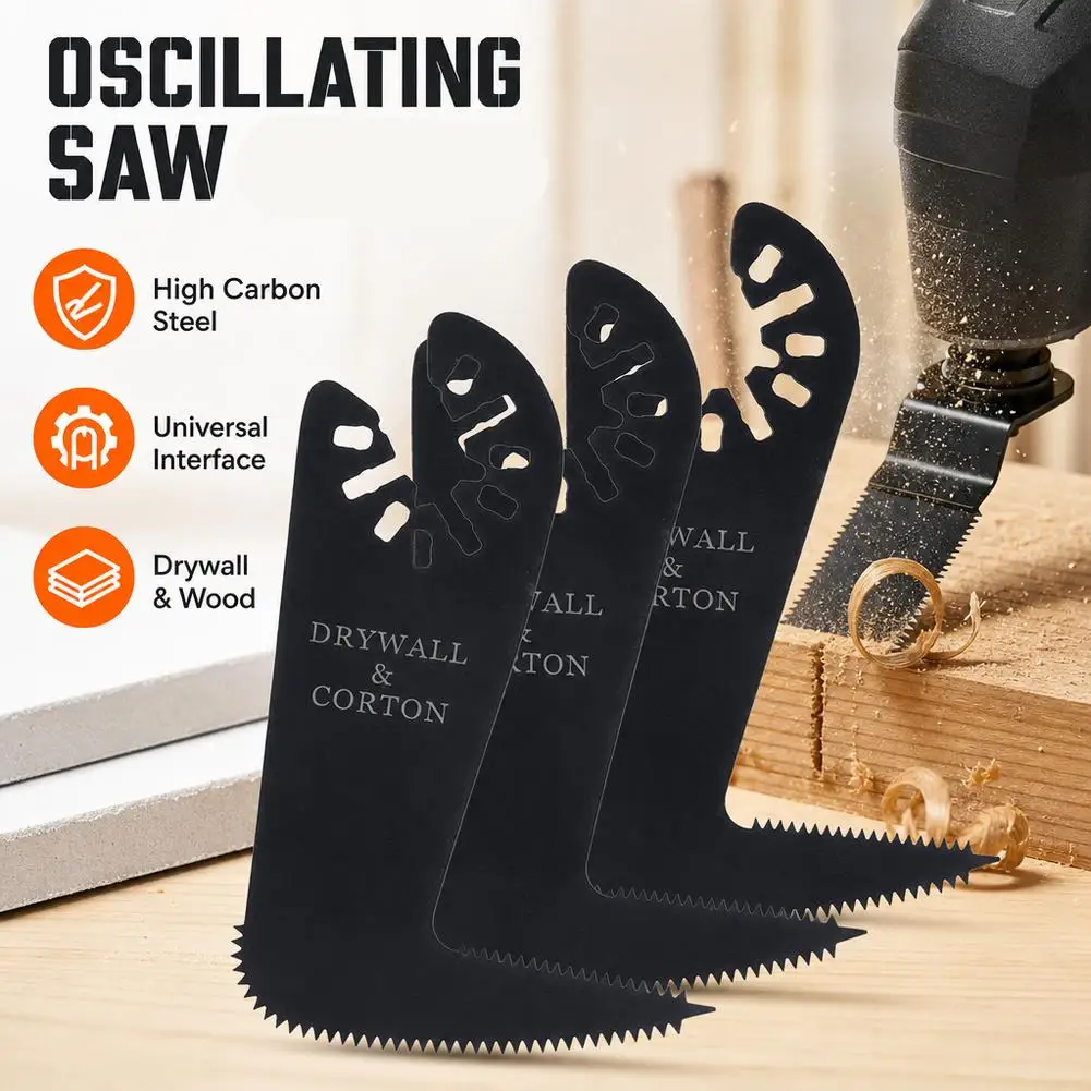 3pcs Single Hook Double Tooth Saw Blade Quick Release Swing For Drywall Precision Serrated Blade Accessories