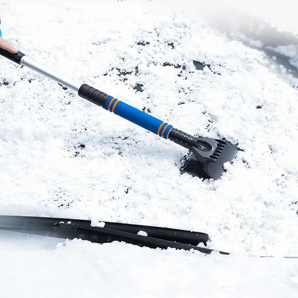 

Телескопический скребок для льда для ветрового стекла автомобиля, вращающийся на 360 градусов скребок для снега, щетка для экстренной помощи на открытом воздухе