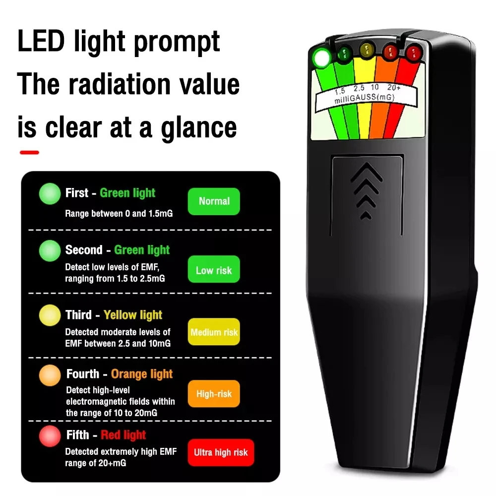 Handheld EMF Meter Ghost Hunting Equipment Detector Electromagnetic Field Paranormal Tester LED Display Digital Reader