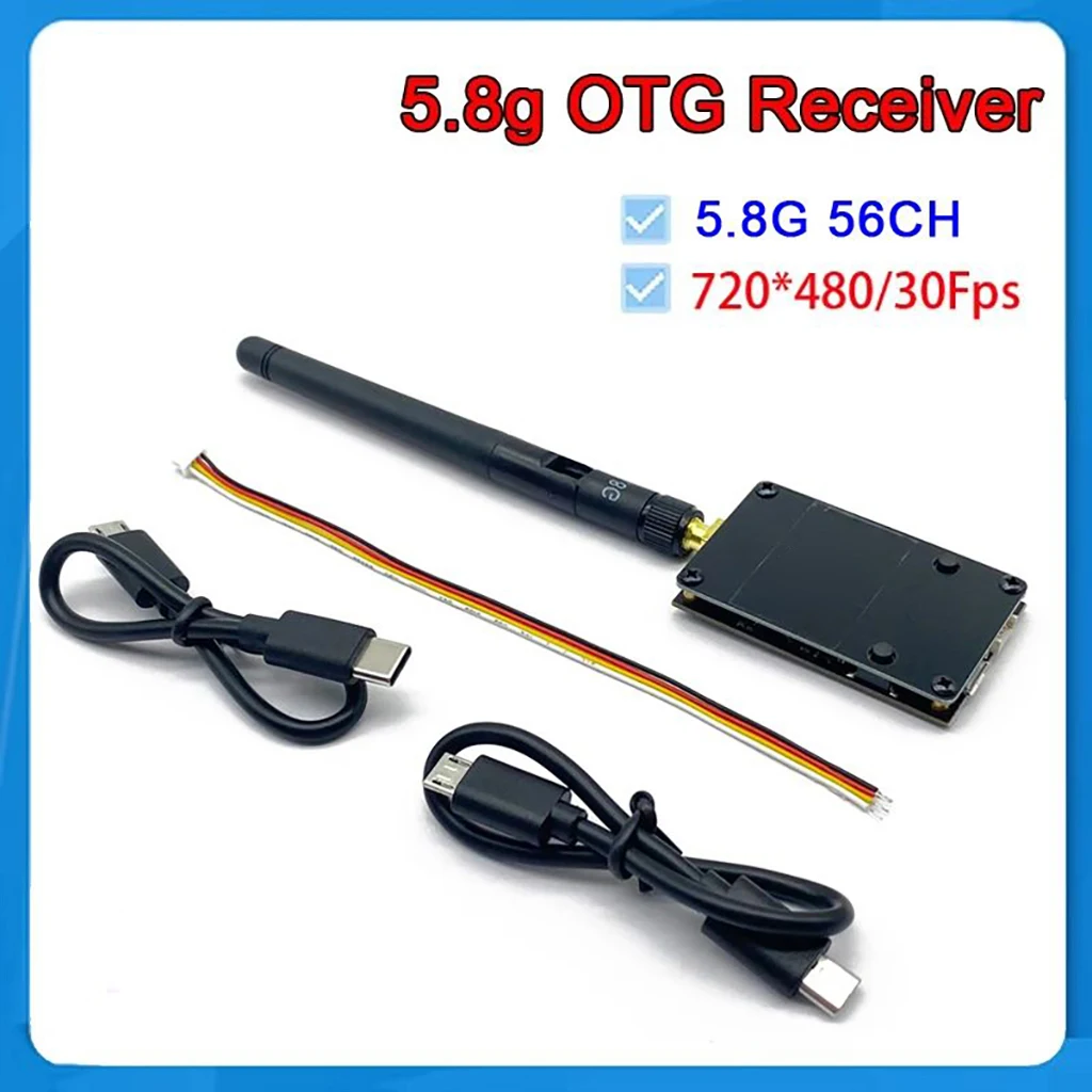 5,8G 56CH 48CH UVC Video-Downlink OTG VR Mobiltelefon-Empfänger + 5,8G 48CH FPV-Empfänger OLED-Display 5-36V SMA für RC-Drohnen – Detail 25