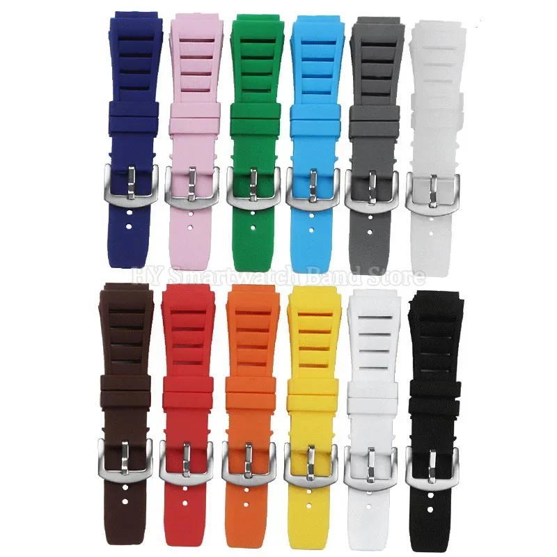 Силиконовый ремешок для часов 17x21 мм для Richard Mille RM011, водонепроницаемый резиновый браслет, металлическая пряжка, браслет, аксессуары для часов