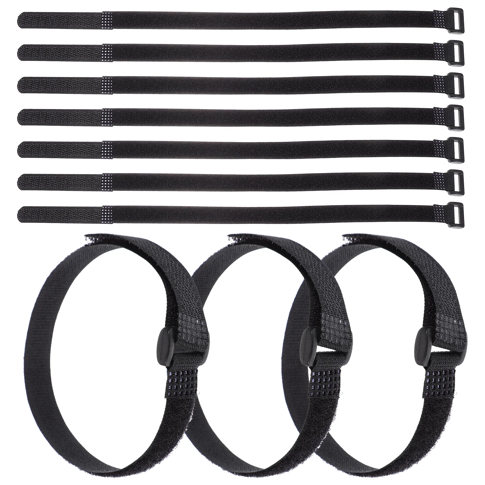 25pcs Black Nylon Tie Reusable Yoga Straps 12.5x320mm Cord Management Sports Mat Carrying Cinch Cargo Binding Belt Multipurpose