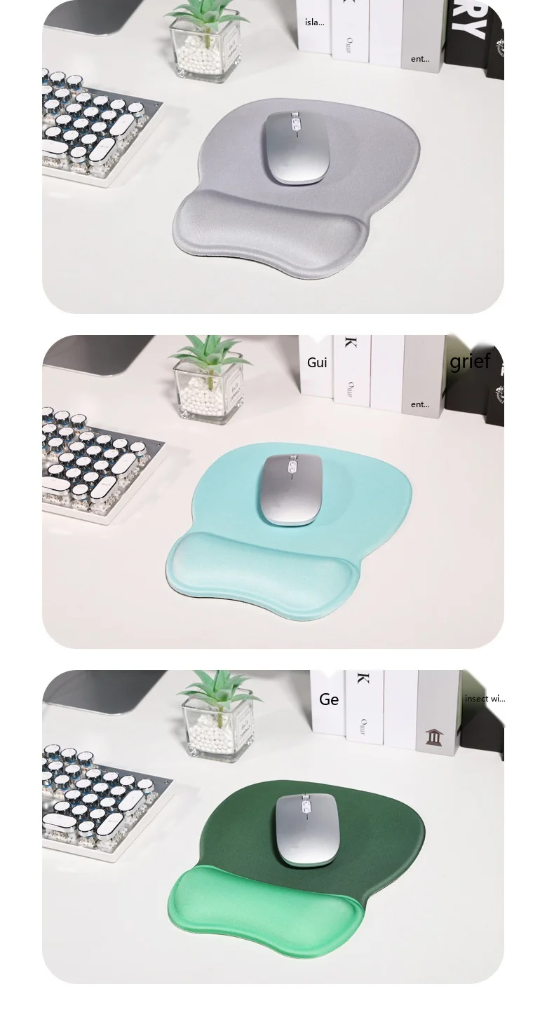 Silikon-Handgelenkauflage für Mauspad, 5 Farben, ergonomische, rutschfeste Schreibtischunterlage, Büro- und Gaming-Unterlage, dicke Unterstützung – Detail 9
