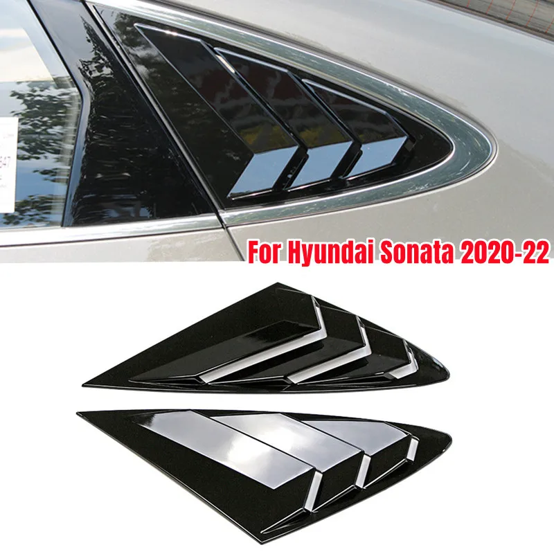

2PCS For Hyundai Sonata 2020 2021 2022 Car Rear Window Quarter Louver Cover Exterior Side Vent Shutter Trim Scoop Accessories