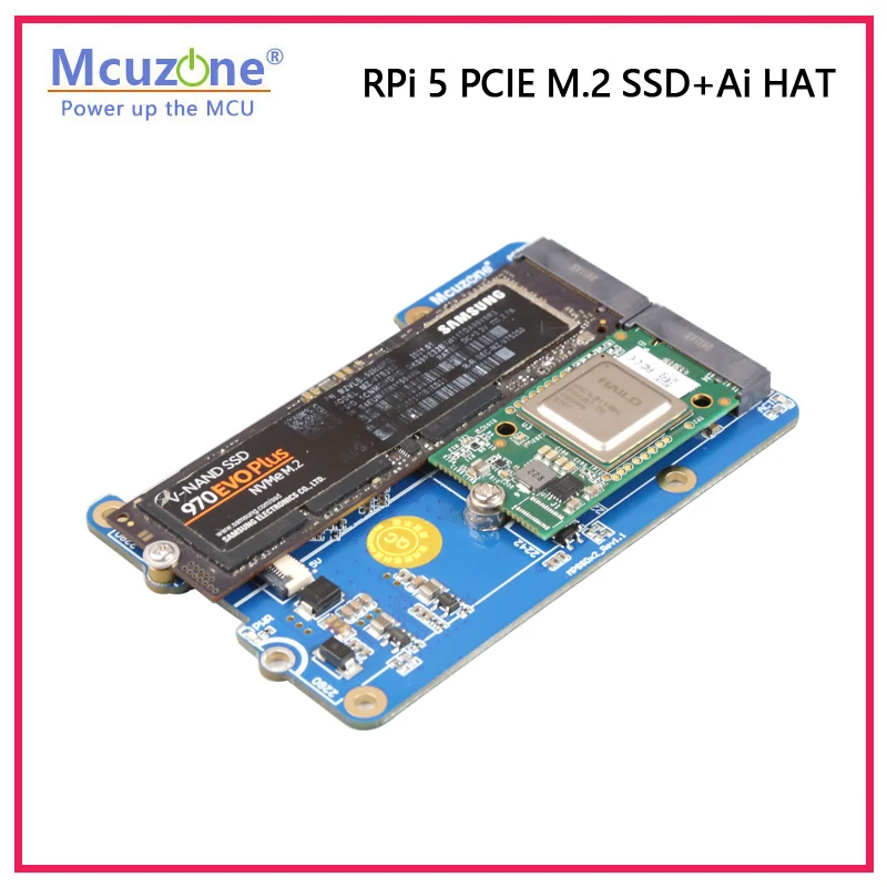 Imagem -03 - Mpsai-raspberry pi Ssd Pcie M.2 ai Hat Suporta 2230 2242 2280 Tamanho Ssd