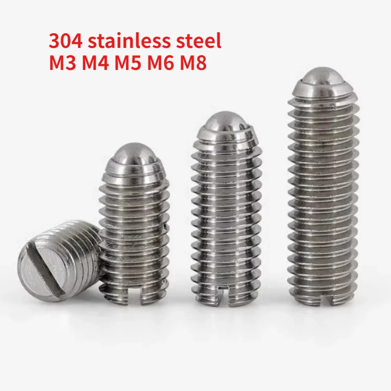 스테인리스 스틸 슬롯 스틸 볼 용수철 조임 나사 볼 헤드, 뚜러뻥 나사 길이 6mm-25mm, M3 M4 M5 M6 M8 304, 10 개, 20 개