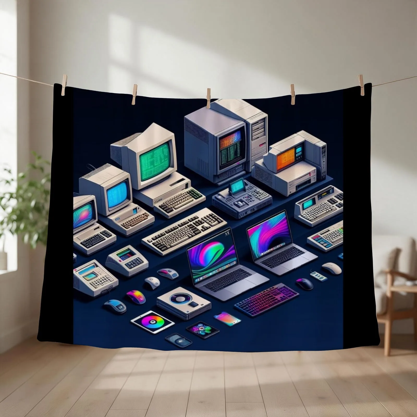 Computers #3 Throw Blanket Luxury Brand Plush Designers Sleeping Bag Blankets