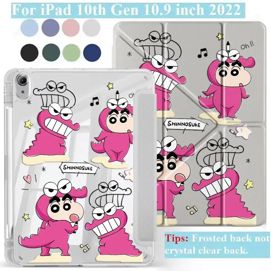 Coo Crayon Shin-chan Y-Fold Holder Cover Tablet Case For iPad Mini 6 7 Pro 11th 10th 9th 8th 7th 12.9inch Air 4 5 M3 M2 1 2 M4