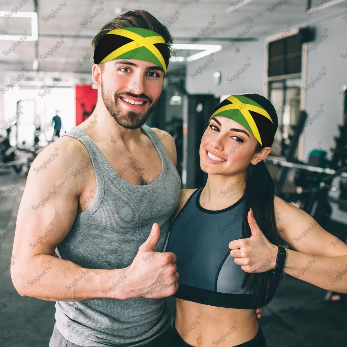 

2025 Jamaica Flag Sweatband Women Men Moisture Wicking Syriac Aram Gym Headband for Cycling Yoga