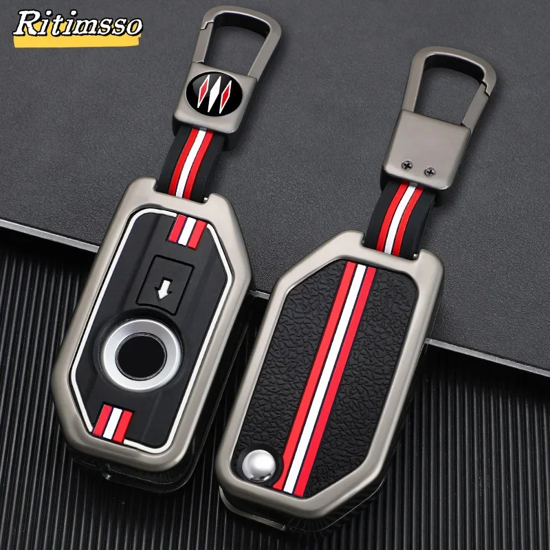 Zinc Alloy+Silicone  Key Fob Keychain Shell Case Cover Holder For BMW K 1600 B GT GTL R 1250 GS Adventure S1000 R XR 2021 2022