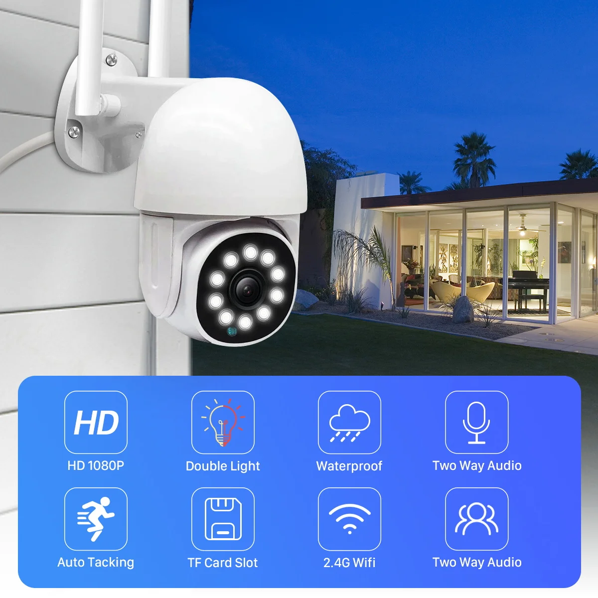 Imagem -02 - Mini Câmera ip Tuya Smart Wifi Rastreamento Automático Segurança Doméstica Exterior Cor ir Visão Nocturna Cctv Zoom 5x 3mp ai