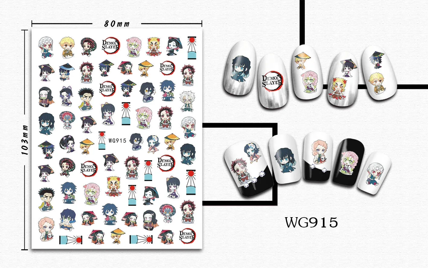 1 Stück Neue 5D Demon Slayer Nagelaufkleber Nezuko Tanjiro Hashira Giyu Tomioka Nagelkunst-Zubehör Mitsuri Kanroji Nagelteile – Detail 8