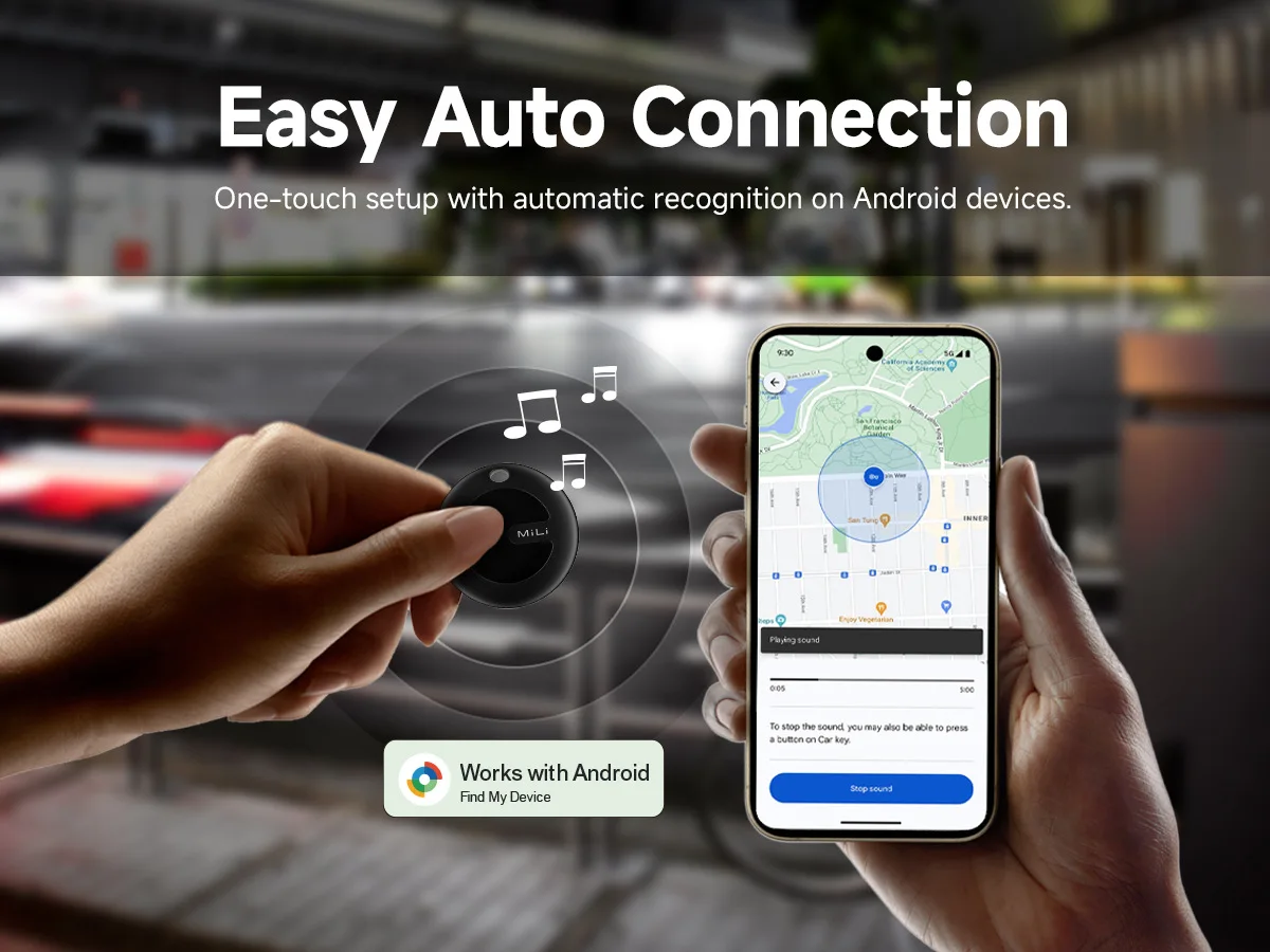 Nuovo MiLi Mitag Go Smart Tracker per ricerca e localizzatore di oggetti Android Funziona con Bluetooth Google Trova il mio dispositivo Air Tag anti-smarrimento