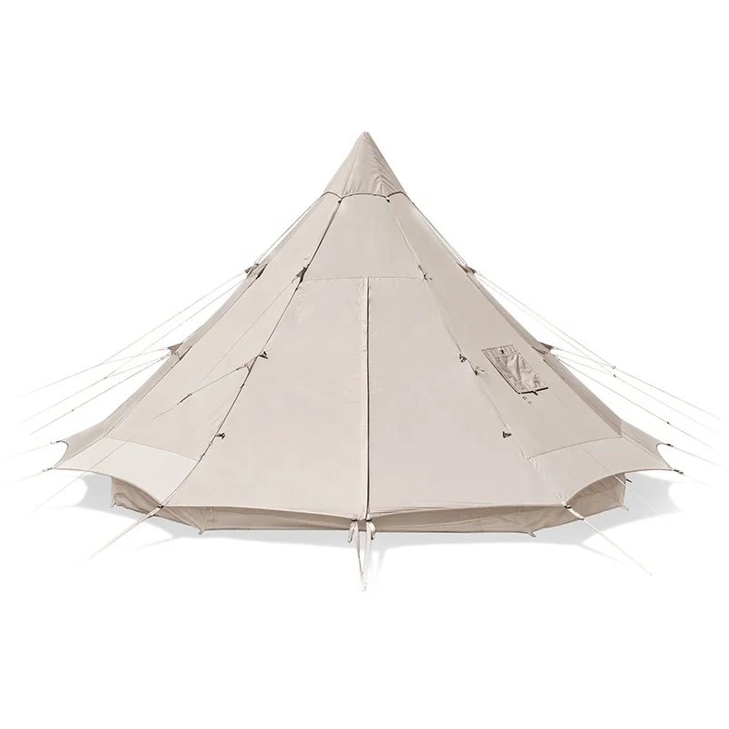 

Outdoor Large 12.3m2 Luxury yurt glamping Pod cotton canvas pyramid tent camping Tipi Desert Teepee tent