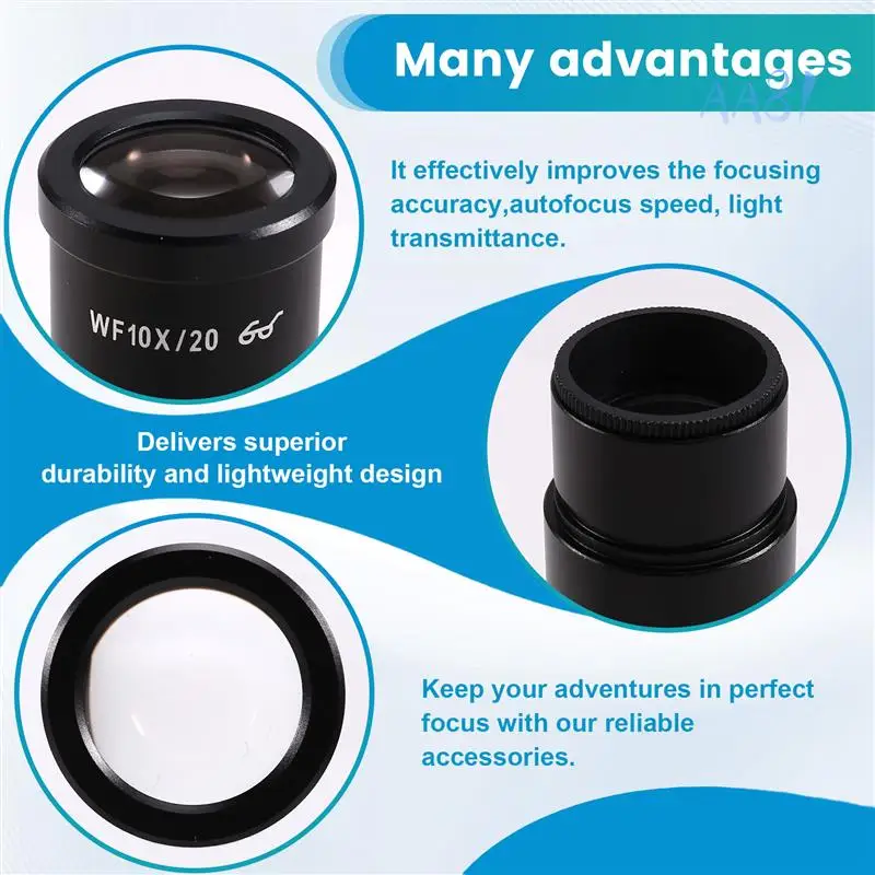 

AA81-2PCS WF10X Wide-Angle 20MM High Eyepoint Eyepieces For Stereo, Binocular, And Trinocular Microscope Interface