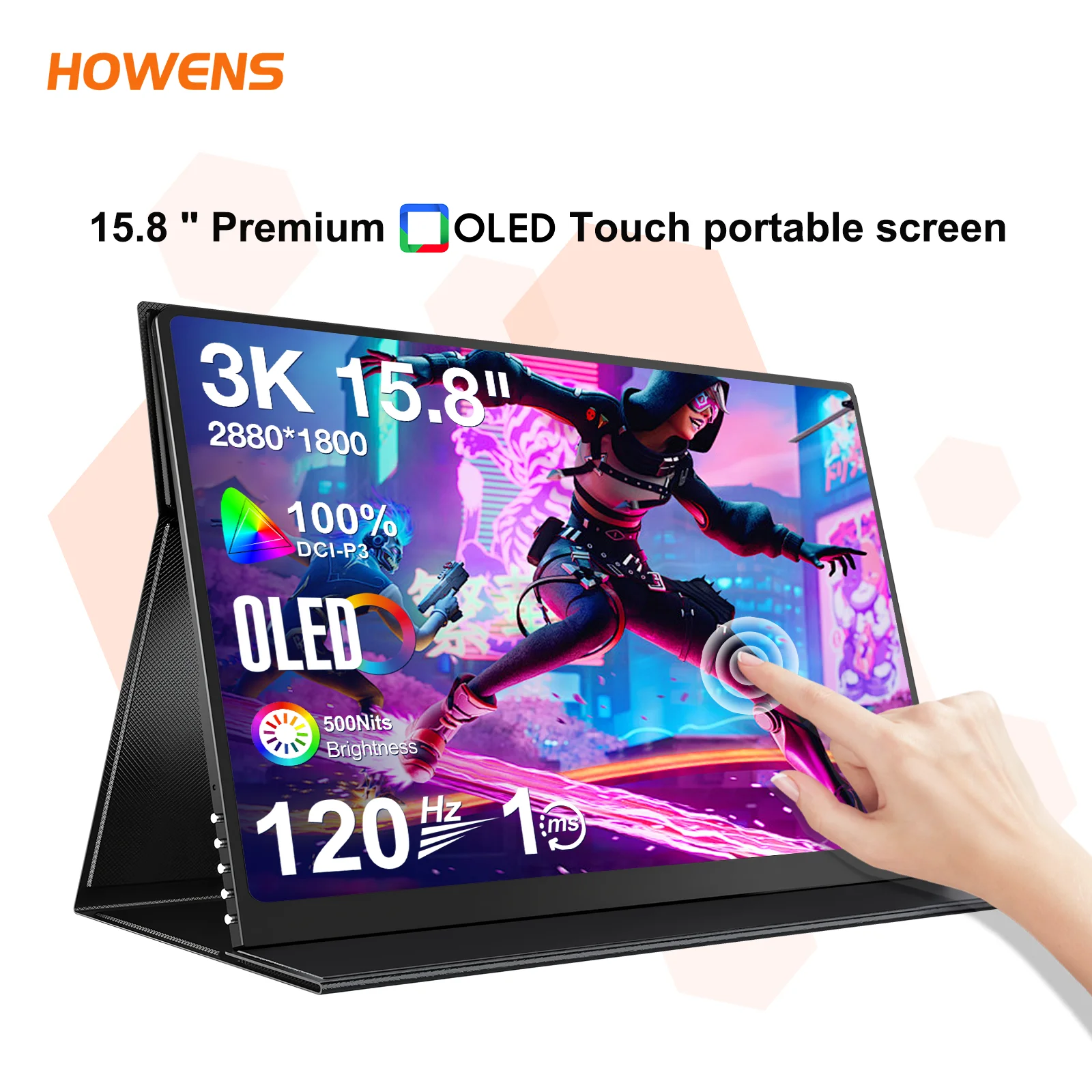 

15.8 Inch Touch Screen Display 100% NTSC IPS Panel 2880×1800 3K PC Monitors Compatibility Type-C HDMI For Laptop Gaming Consoles