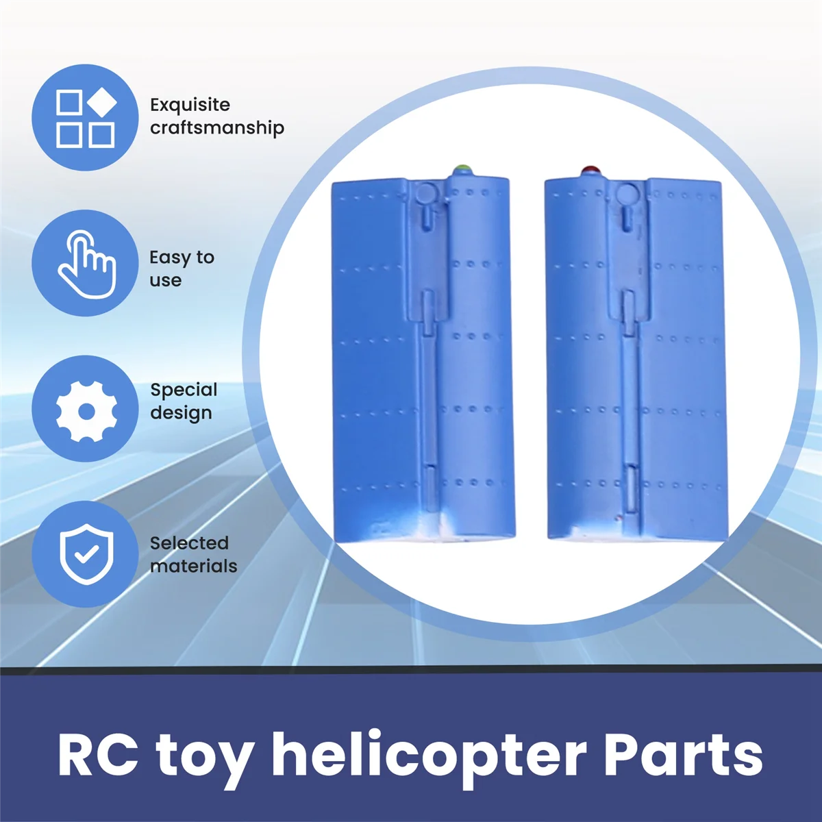 RIRI 1 คู่ RC ของเล่นเฮลิคอปเตอร์อัพเกรด C138 ชุดปีกด้านข้างสําหรับ RC ERA C138 Bell 206 1:33 RC ของเล่นเฮลิคอปเตอร์สีฟ้า