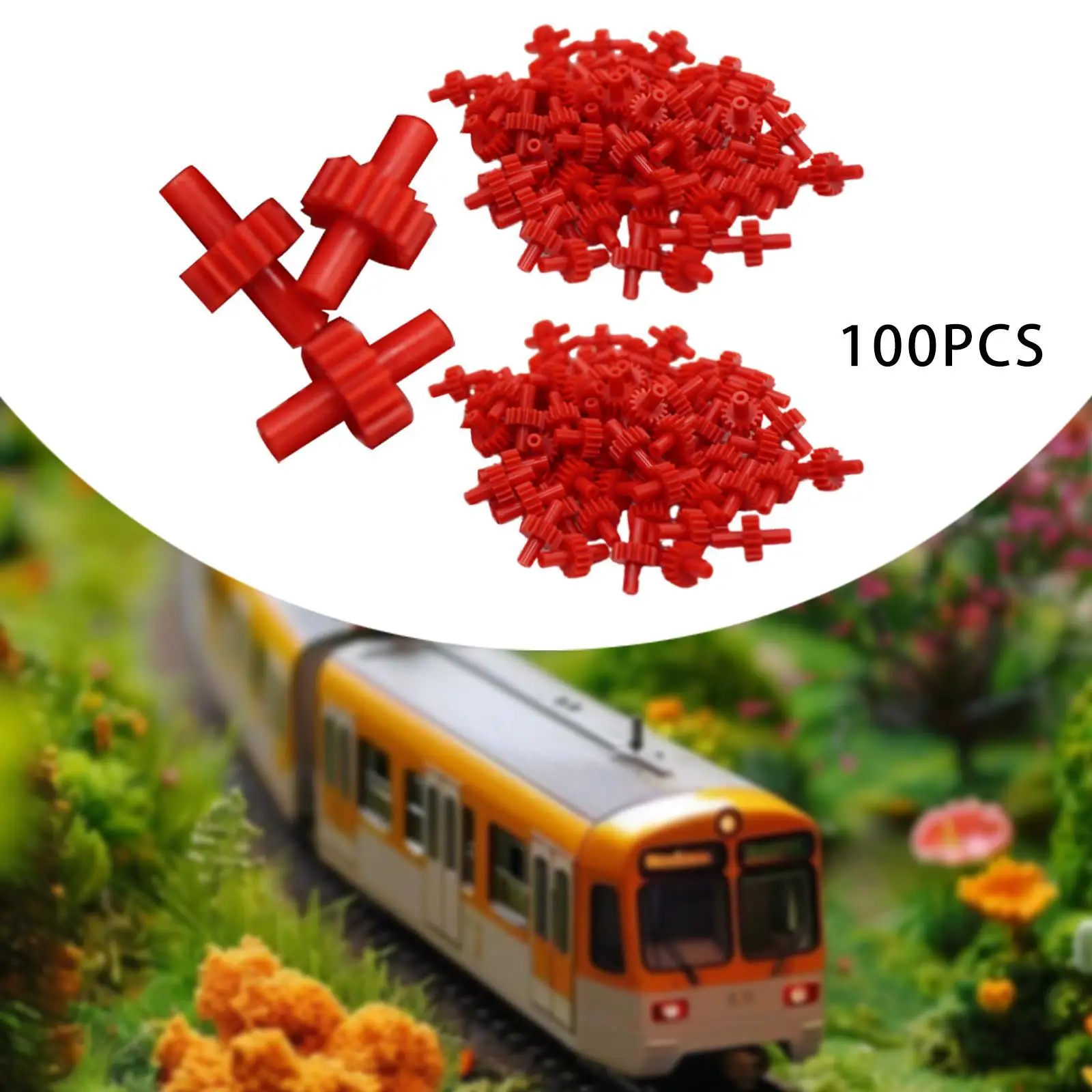 100Pcs Train 15T Gears Model Railway Parts Professional Replacement Train Accessories Replacement Gears for 1/87 Model Train DIY