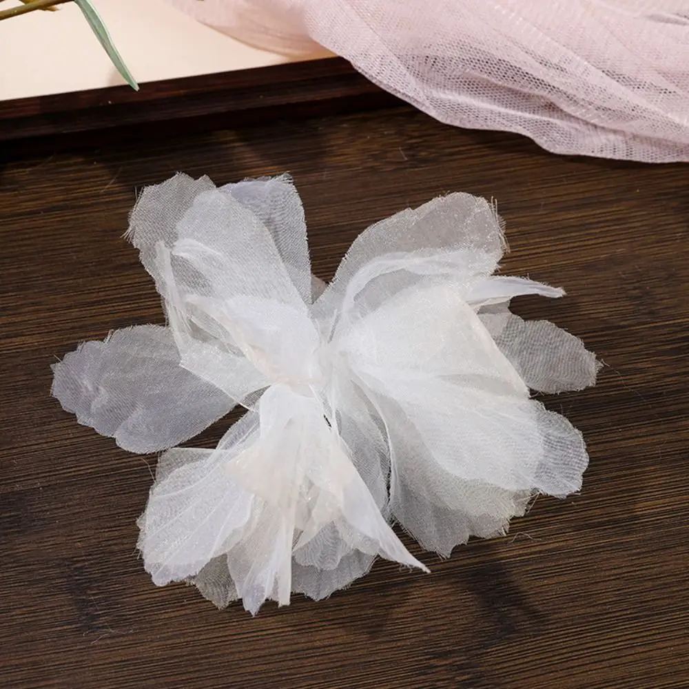 10pcs Fake Flowers 3D Organza Flower Patches Multilayer Blossoms Cloth Patch Handmade DIY Crafts Cloth Applique Sewing