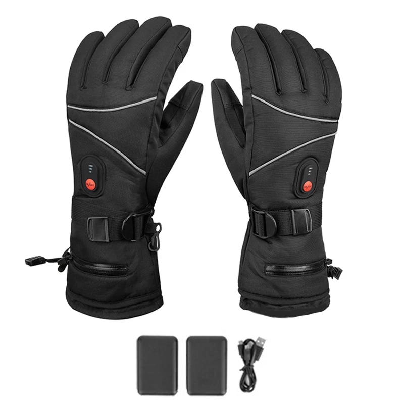 1 Pair Thermal Gloves Windproof Electric Heating Gloves Men Women For Ski Cycling For Motorcycle Heated Gloves