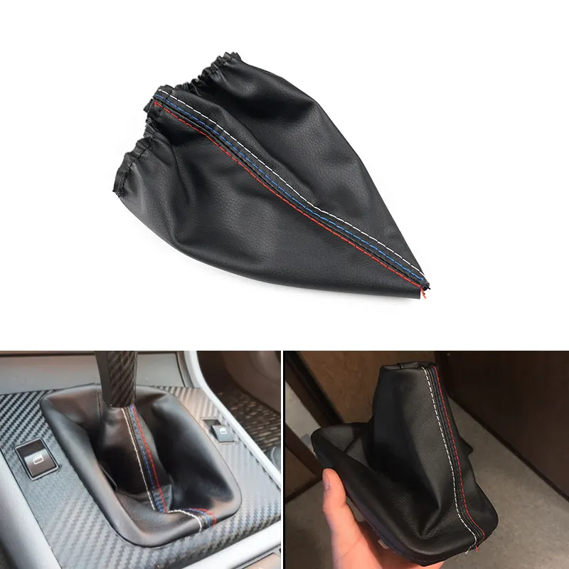 Car Styling Interior Gear Shift Collars Manual Handbrake Gaiter Boot Leather Cover Trim For BMW 3 Series E36 E46 E30 E34 M3 Z3