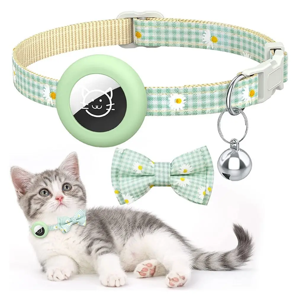 Portable Silicone Protective Case Anti-lost Colorful Pet Tracker Protective Case With Bell Cat Necklaces for Airtags