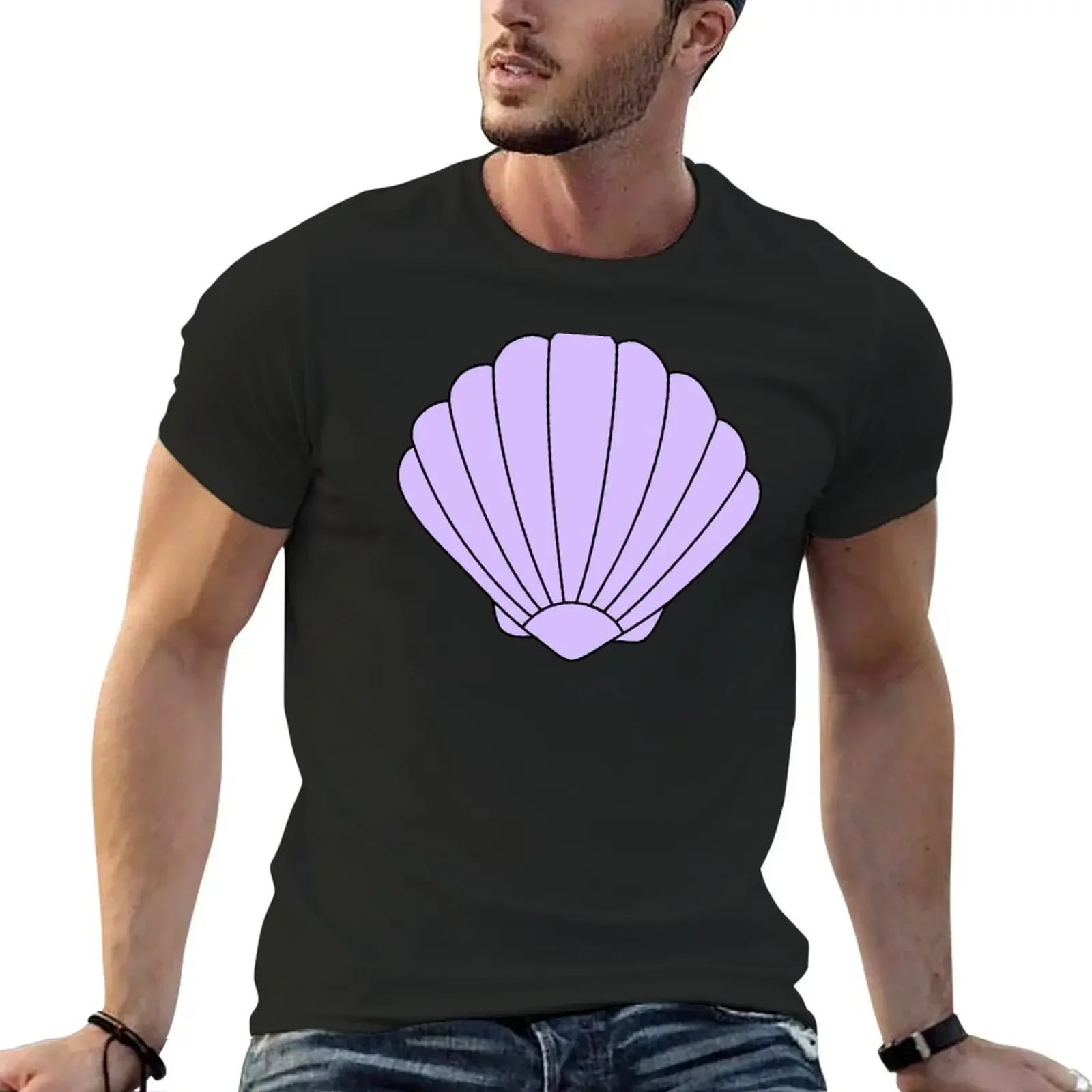 Violet Seashell Icon T-Shirt oversizeds customs design your own graphic t shirt vintage shirts graphic tees T-shirt men