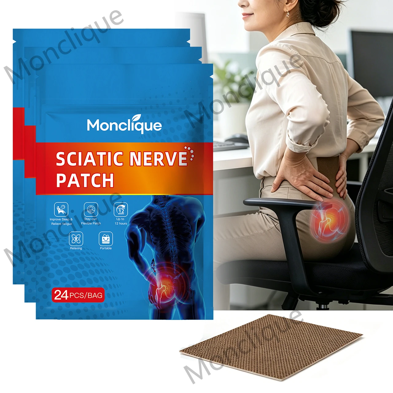 24/96PCS Buttocks Cool Care Stickers Hip Legs Herbal Soothin