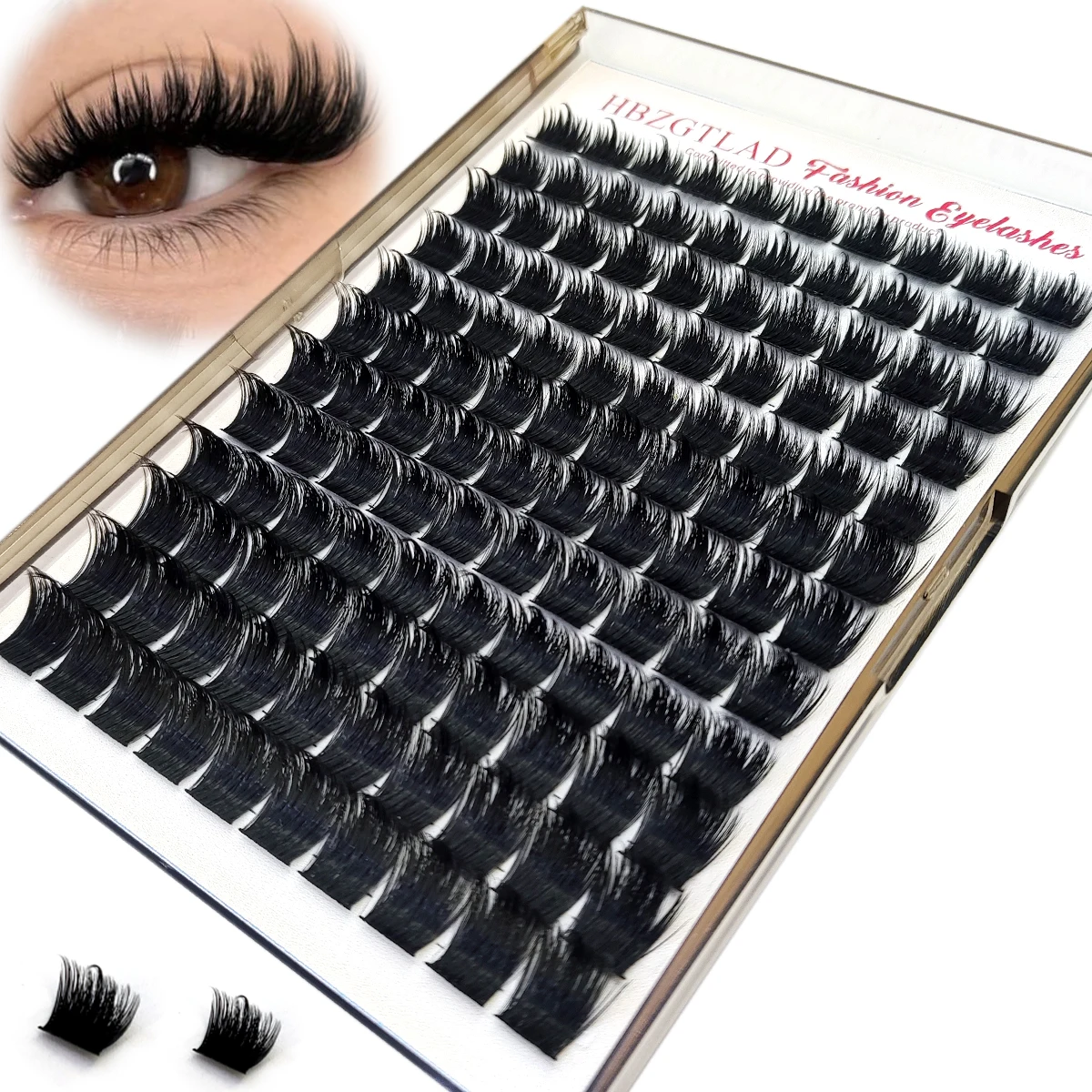 Leichte, lockige, gruppierte Wimpern, dicke Einzelwimpern, DIY stachelige Wimpern an der Unterseite, verlängerte Cartoon-Cluster-Wimpern