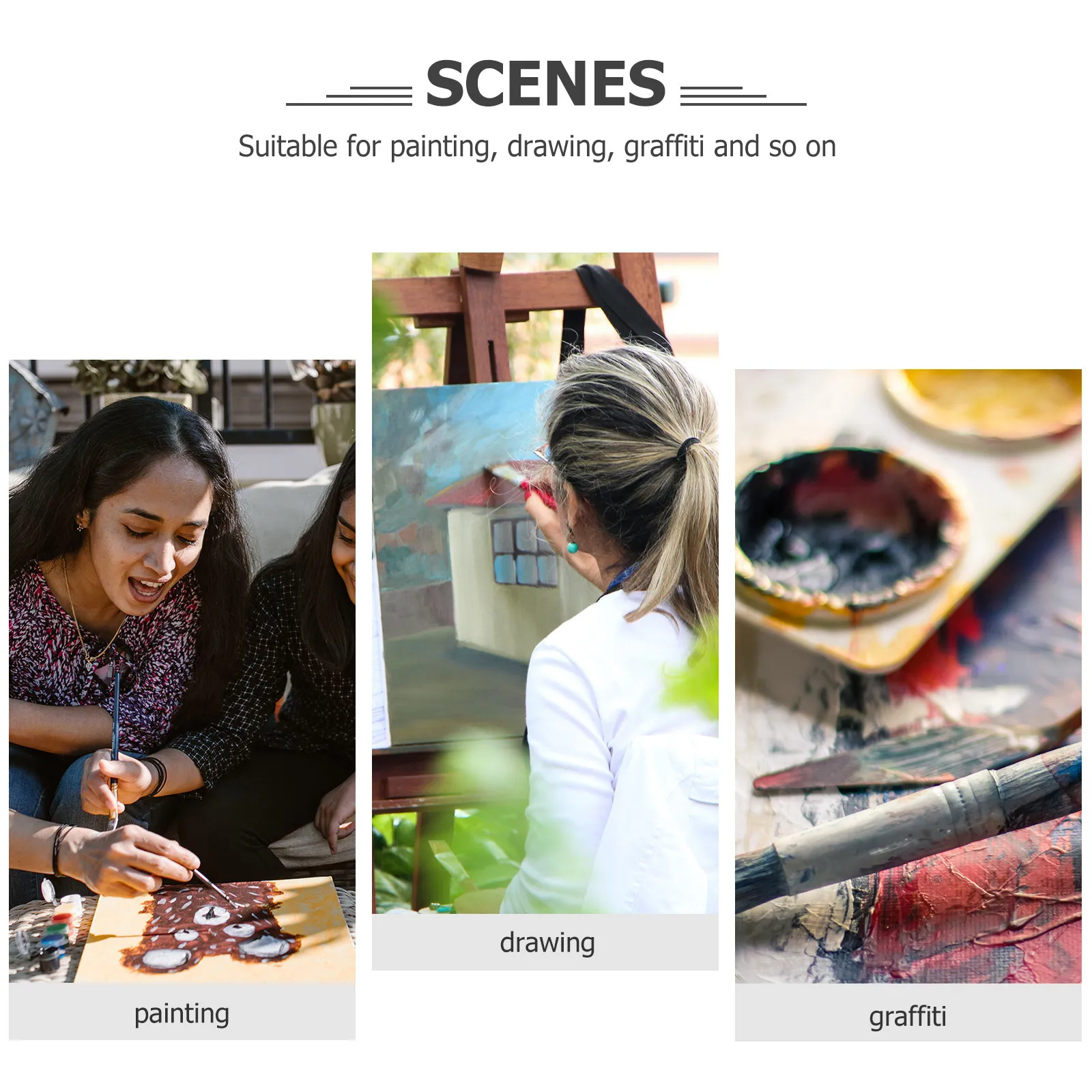 24Pcs Art Painting Sponge Brush Set Small Handle Easy Clean Colorful Animal Pattern Painting Tools for Sponge Brush Set