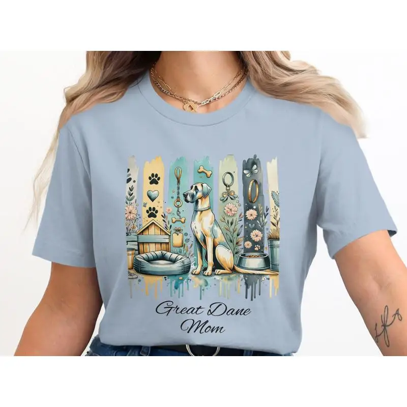 

Great Dane Mom Retro Brushstroke Dog T Shirt For Mothers Day Birthday Lover