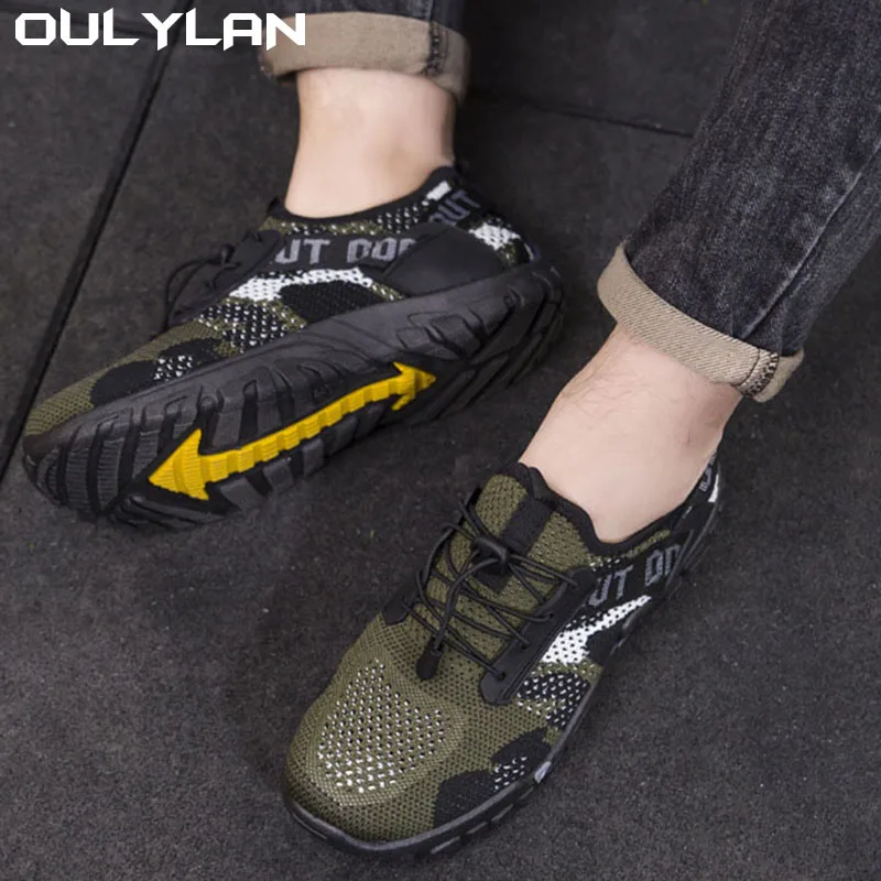 Oulylan-Sapatos de trekking antiderrapantes para homens, caça, esporte, trilha, macio, caça, trekking, escalada, confortável