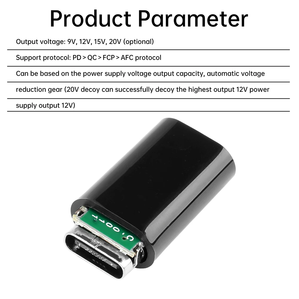 PD QC FCP AFC Multi Protocol Trigger Decoy Snellaadmodule 9V 12V 15V 20V 5A Type-C Boost Voeding Verandering Module