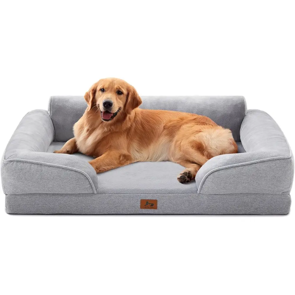 

Orthopedic Dog Beds for Large Dogs, Waterproof XL Pet Couch Bed with Soft Sides, Washable Dog Sofa with Removable Cover, 42 L Su