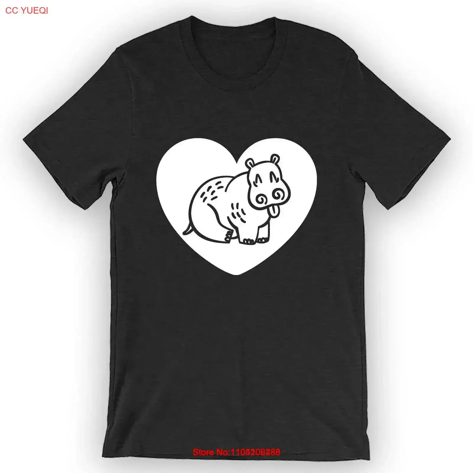 

Футболка Hippo Heart Lover, винтажная стираная слегка дизайнерская одежда, модный мягкий уличный топ для повседневной носки, универсальный