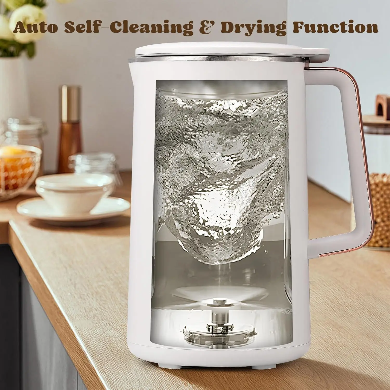 40oz Soy Milk Maker, 8-1 Automatic Almond Milk Maker Machine, Plant-Based Milk, Oat Milk, Dairy Free Beverages, 10 Blades Nut Mi