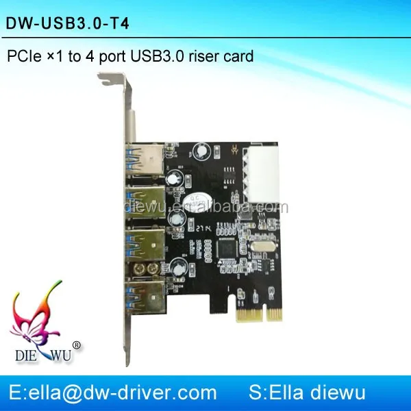 2 ชิ้น PCI Express 2-slots Riser Card DW-USB3.0-F2B2 พร้อมชิป VL805